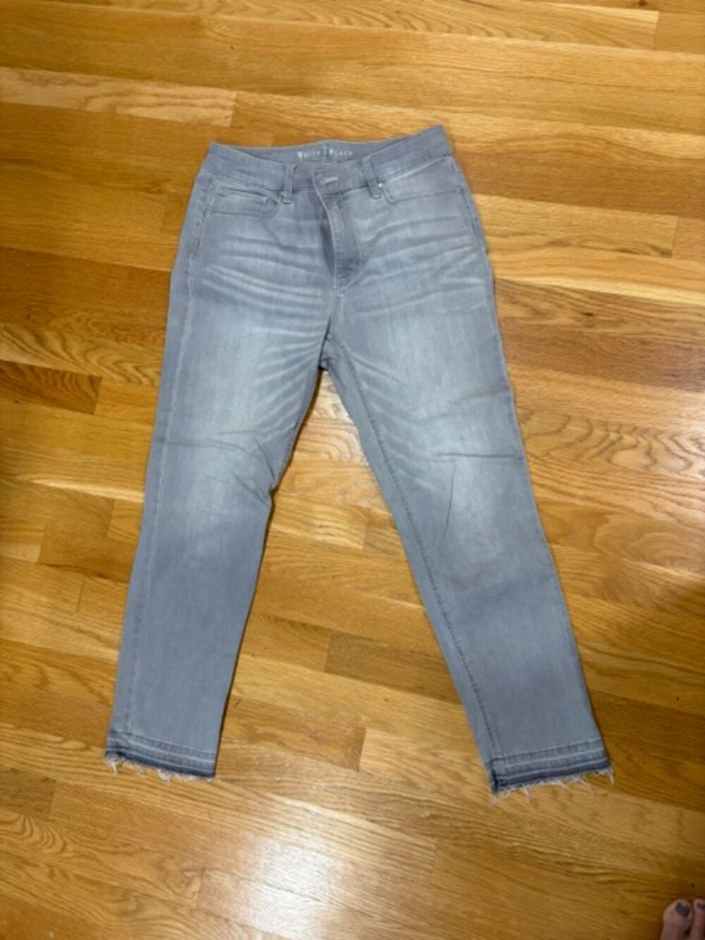White House Black Market grey cropped jeans